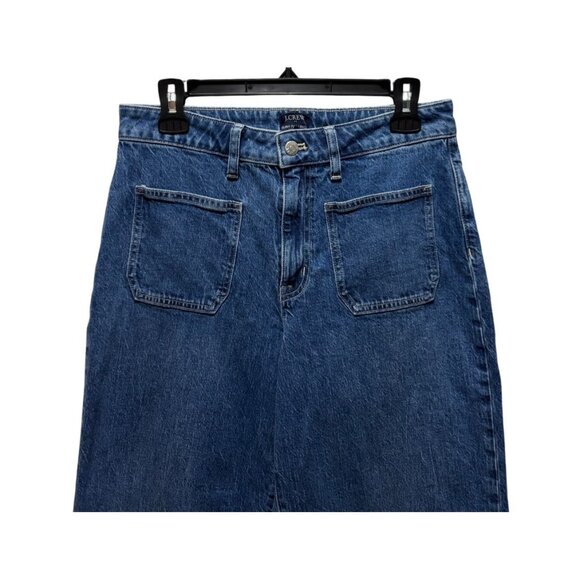 J.Crew Womens Curvy Full-Length Wide Leg High Rise Jeans Size 29 Dark Indigo - Picture 7 of 9